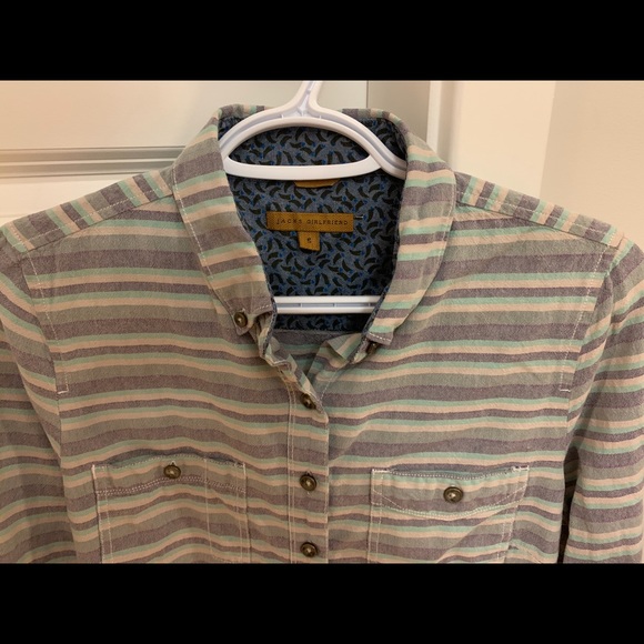 Jachs Girlfriend Woven Stripe Button Down Shirt - Picture 4 of 7